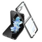 For Samsung Galaxy Z Flip5 Ultra-thin Plating Clear PC Phone Case(Black) - 1