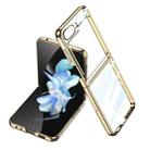 For Samsung Galaxy Z Flip5 Ultra-thin Plating Clear PC Phone Case(Gold) - 1