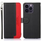 For iPhone 16 Pro Max KHAZNEH Litchi Texture Leather RFID Phone Case(Black) - 1