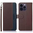 For iPhone 16 Pro Max KHAZNEH Litchi Texture Leather RFID Phone Case(Brown) - 1