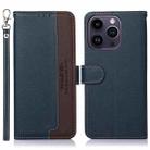 For iPhone 16 Pro KHAZNEH Litchi Texture Leather RFID Phone Case(Blue) - 1