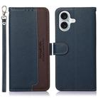 For iPhone 17 KHAZNEH Litchi Texture Leather RFID Phone Case(Blue) - 1