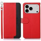 For iPhone 17 Pro KHAZNEH Litchi Texture Leather RFID Phone Case(Red) - 1