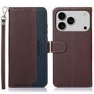 For iPhone 17 Pro Max KHAZNEH Litchi Texture Leather RFID Phone Case(Brown) - 1