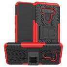 For LG K51 Tire Texture Shockproof TPU+PC Protective Case with Holder(Red) - 1