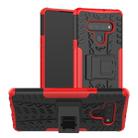 For LG Stylo 6 Tire Texture Shockproof TPU+PC Protective Case with Holder(Red) - 1