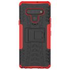 For LG Stylo 6 Tire Texture Shockproof TPU+PC Protective Case with Holder(Red) - 2
