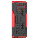 For LG Stylo 6 Tire Texture Shockproof TPU+PC Protective Case with Holder(Red) - 5