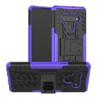 For LG Stylo 6 Tire Texture Shockproof TPU+PC Protective Case with Holder(Purple) - 1