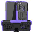 For Motorola Moto G8 Tire Texture Shockproof TPU+PC Protective Case with Holder(Purple) - 1