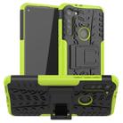 For Motorola Moto G8 Tire Texture Shockproof TPU+PC Protective Case with Holder(Green) - 1