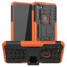 For Motorola Moto G8 Tire Texture Shockproof TPU+PC Protective Case with Holder(Orange) - 1