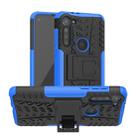 For Motorola Moto G8 Power Tire Texture Shockproof TPU+PC Protective Case with Holder(Blue) - 1