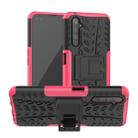 For OPPO Realme 6 Pro Tire Texture Shockproof TPU+PC Protective Case with Holder(Pink) - 1