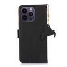 For iPhone 16 Pro Max Genuine Leather Magnetic RFID Leather Phone Case(Black) - 3