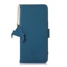 For iPhone 16 Pro Max Genuine Leather Magnetic RFID Leather Phone Case(Blue) - 3