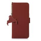 For iPhone 16 Pro Max Genuine Leather Magnetic RFID Leather Phone Case(Coffee) - 3