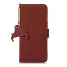 For iPhone 16 Pro Genuine Leather Magnetic RFID Leather Phone Case(Coffee) - 3