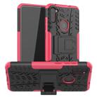For Samsung Galaxy M11 Tire Texture Shockproof TPU+PC Protective Case，with Holder(Pink) - 1