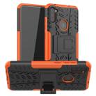For Samsung Galaxy M11 Tire Texture Shockproof TPU+PC Protective Case，with Holder(Orange) - 1