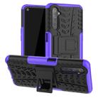 For OPPO Realme 6 Tire Texture Shockproof TPU+PC Protective Case，with Holder(Purple) - 1