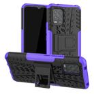 For Xiaomi Mi 10 Lite 5G Tire Texture Shockproof TPU+PC Protective Case，with Holder(Purple) - 1