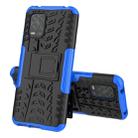 For Xiaomi Mi 10 Lite 5G Tire Texture Shockproof TPU+PC Protective Case，with Holder(Blue) - 8