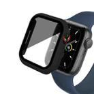 For Apple Watch SE 2022 40mm Frosted PC + Anti-spy Tempered Film Integrated Watch Protective Case(Black) - 1