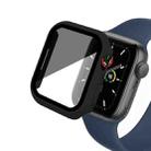 For Apple Watch 6 40mm Frosted PC + Anti-spy Tempered Film Integrated Watch Protective Case(Black) - 1