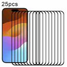 For iPhone 15 Pro 25pcs Full Glue Screen Tempered Glass Film - 1