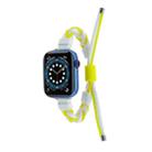 Silicone Bean Braided Cord Nylon Watch Band For Apple Watch 8 41mm(White Yellow) - 1