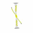 Silicone Bean Braided Cord Nylon Watch Band For Apple Watch 8 41mm(White Yellow) - 3