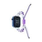 Silicone Bean Braided Cord Nylon Watch Band For Apple Watch 8 41mm(White Purple) - 2