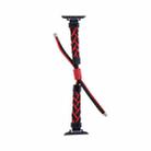 Silicone Bean Braided Cord Nylon Watch Band For Apple Watch 8 45mm(Black Red) - 3