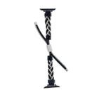 Silicone Bean Braided Cord Nylon Watch Band For Apple Watch 8 45mm(Black Grey) - 3