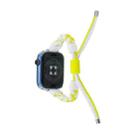 Silicone Bean Braided Cord Nylon Watch Band For Apple Watch SE 2022 40mm(White Yellow) - 2