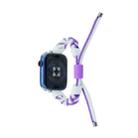 Silicone Bean Braided Cord Nylon Watch Band For Apple Watch SE 2022 40mm(White Purple) - 2