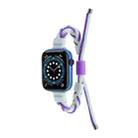 Silicone Bean Braided Cord Nylon Watch Band For Apple Watch 5 40mm(White Purple) - 1