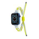 Silicone Bean Braided Cord Nylon Watch Band For Apple Watch 4 44mm(White Yellow) - 1