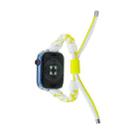 Silicone Bean Braided Cord Nylon Watch Band For Apple Watch 4 44mm(White Yellow) - 2