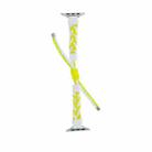 Silicone Bean Braided Cord Nylon Watch Band For Apple Watch 4 44mm(White Yellow) - 3