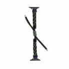 Silicone Bean Braided Cord Nylon Watch Band For Apple Watch 3 38mm(Black Green) - 3