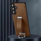 For Samsung Galaxy S25+ 5G SULADA PC Hybrid Leather Texture Skin Feel Shockproof Phone Case(Brown) - 1