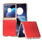 For Motorola Razr 40 Ultra Nano Plating Retro Litchi Texture PU Phone Case(Red) - 1