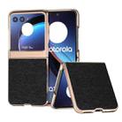For Motorola Razr 40 Ultra Nano Plating Retro Litchi Texture PU Phone Case(Black) - 1