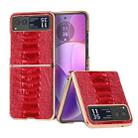 For Motorola Razr 40 Nano Plating Genuine Leather Weilai Series Phone Case(Red) - 1