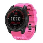 For Garmin Forerunner 965 / 955 / 945 / 935 Screw Black Steel Buckle Silicone Watch Band(Pink) - 1