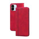 For Xiaomi Redmi A1/A2 Frosted Business Magnetic Horizontal Flip PU Phone Case(Red) - 1