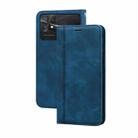 For Xiaomi Poco C40 Frosted Business Magnetic Horizontal Flip PU Phone Case(Blue) - 1