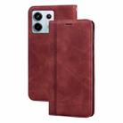 For Xiaomi Redmi Note 13 4G Frosted Business Magnetic Horizontal Flip PU Phone Case(Brown) - 1